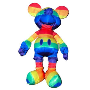 PRIDE Mickey Mouse stuffed animal stuffy rainbow firm tall  🌈